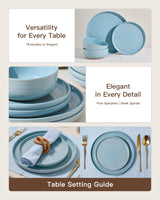 Famiware Constellation 24-Piece Stoneware Dinnerware Set - Ice Blue - 04