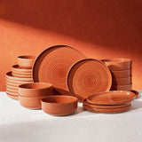 Famiware Constellation 24-Piece Stoneware Dinnerware Set - Terracotta - 01