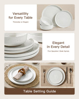 Famiware Constellation 24-Piece Stoneware Dinnerware Set - White - 04