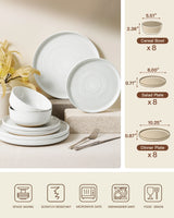 Famiware Constellation 24-Piece Stoneware Dinnerware Set - White - 08