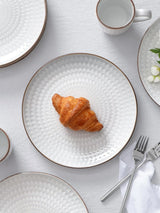 Famiware Eden 12-Piece Stoneware Dinnerware Set, Service for 4 - White Circle - image 8