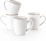 Famiware Eden Ceramic Coffee Mugs, Set of 4 - White Circle - image 1