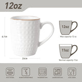 Famiware Eden Ceramic Coffee Mugs, Set of 4 - White Circle - image 3