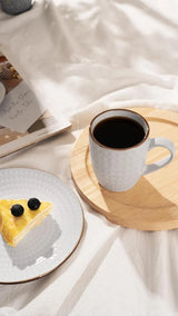 Famiware Eden Ceramic Coffee Mugs, Set of 4 - White Circle - image 6