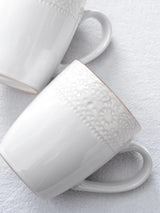 Famiware Eden Ceramic Coffee Mugs, Set of 4 - White Floral - image 4