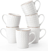 Famiware Eden Ceramic Coffee Mugs, Set of 6 - White Circle - image 1