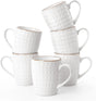 Famiware Eden Ceramic Coffee Mugs, Set of 6 - White Circle - image 1