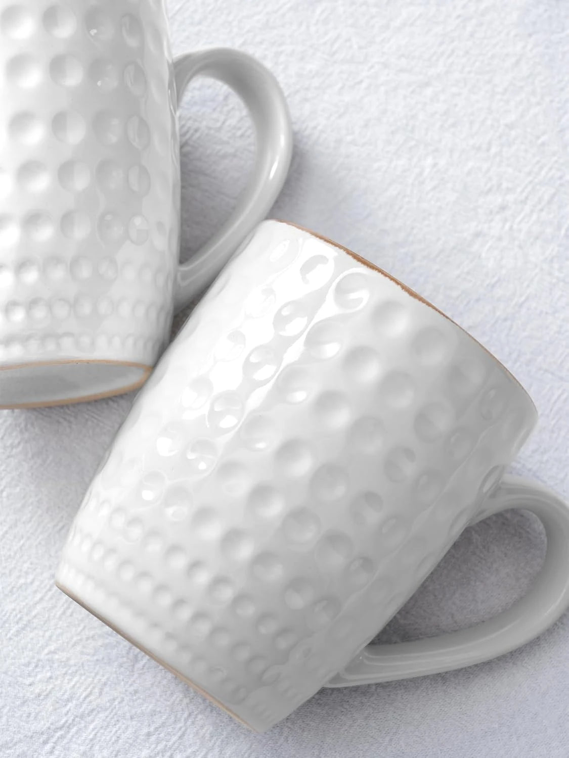 Famiware Eden Ceramic Coffee Mugs, Set of 6 - White Circle - image 4