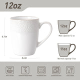 Famiware Eden Ceramic Coffee Mugs, Set of 6 - White Floral - image 3