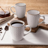 Famiware Eden Ceramic Coffee Mugs, Set of 8 - White Circle - image 2