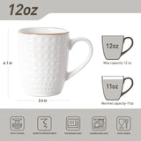 Famiware Eden Ceramic Coffee Mugs, Set of 8 - White Circle - image 5