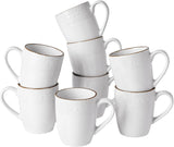 Famiware Eden Ceramic Coffee Mugs, Set of 8 - White Floral - image 1