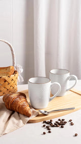 Famiware Eden Ceramic Coffee Mugs, Set of 8 - White Floral - image 8