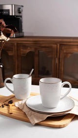 Famiware Eden Ceramic Coffee Mugs, Set of 8 - White Floral - image 9