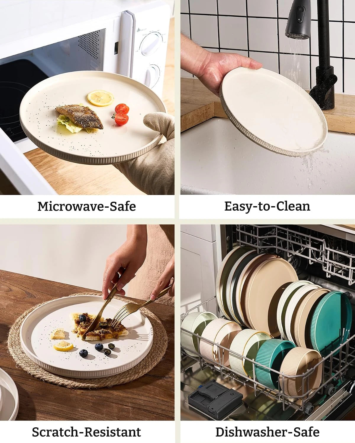 Famiware Grove 12-piece dinnerware set, oat white, image 5
