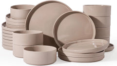 Famiware Grove 24-Piece Stoneware Dinnerware Set, Service for 8 — Cinnamon Brown, image 1