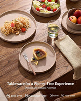 Famiware Grove 24-Piece Stoneware Dinnerware Set, Service for 8 — Cinnamon Brown, image 4