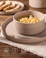 Famiware Grove 24-Piece Stoneware Dinnerware Set, Service for 8 — Cinnamon Brown, image 5