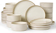 Famiware Grove 24-Piece Stoneware Dinnerware Set, Service for 8 — Cream, image 1