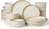 Famiware Grove 24-Piece Stoneware Dinnerware Set, Service for 8 — Cream, image 1