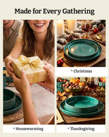 Famiware Grove 24-Piece Stoneware Dinnerware Set, Service for 8 — Sage Green, image 8