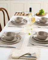 Famiware Mars 12-Piece Stoneware Dinnerware Set, Service for 4 — Cinnamon Brown, image 2