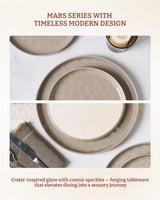Famiware Mars 12-Piece Stoneware Dinnerware Set, Service for 4 — Cinnamon Brown, image 5
