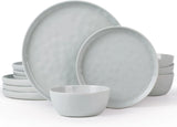 Famiware Mars 12-Piece Stoneware Dinnerware Set, Service for 4 — Light Gray, image 1