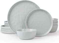Famiware Mars 12-Piece Stoneware Dinnerware Set, Service for 4 — Light Gray, image 1