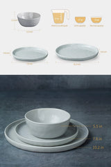 Famiware Mars 12-Piece Stoneware Dinnerware Set, Service for 4 — Light Gray, image 5