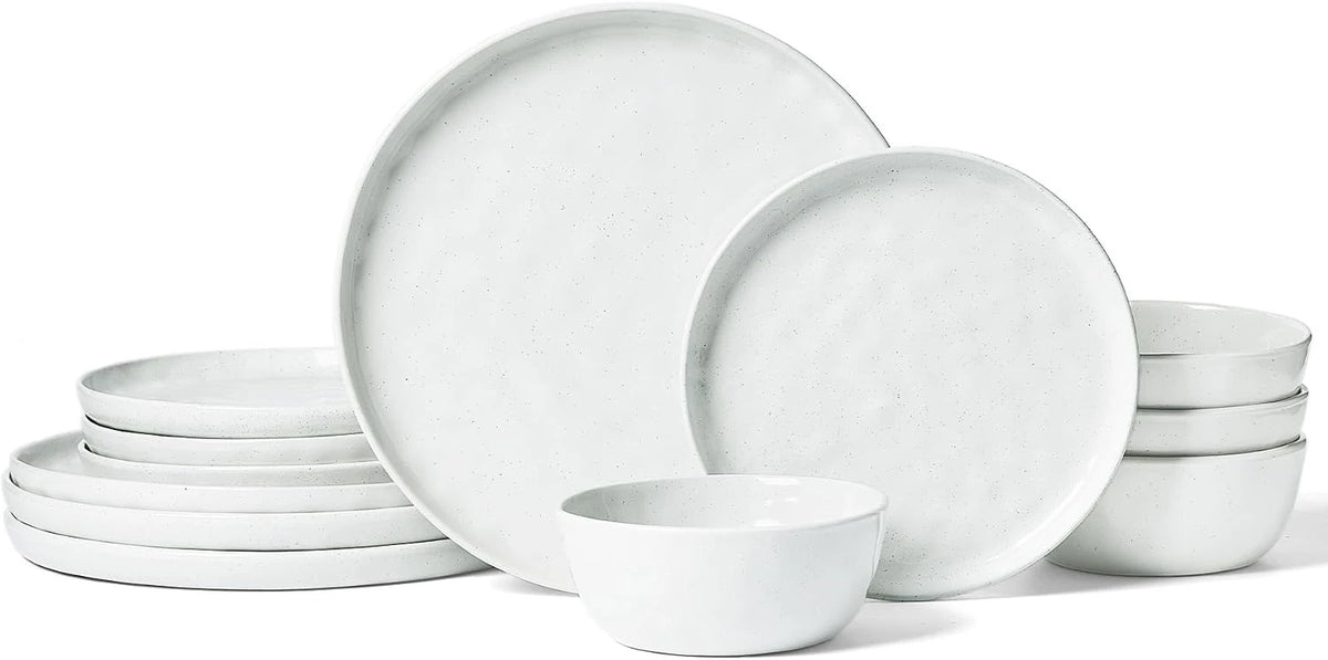 Famiware Mars 12-Piece Stoneware Dinnerware Set, Service for 4 — White, image 1
