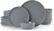 Famiware Mars 18-Piece Stoneware Dinnerware Set, Service for 6 — Dark Gray, image 1