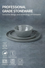 Famiware Mars 18-Piece Stoneware Dinnerware Set, Service for 6 — Dark Gray, image 5