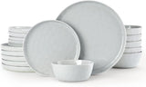 Famiware Mars 18-Piece Stoneware Dinnerware Set, Service for 6 — Light Gray, image 1