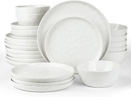 Famiware Mars 24-Piece Stoneware Dinnerware Set, Service for 8 - White - image 1