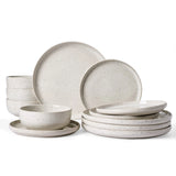 Famiware Meteor 12-Piece Stoneware Dinnerware Set, Creamy White, image 1