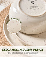 Famiware Meteor 12-Piece Stoneware Dinnerware Set, Creamy White, image 4