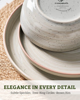 Famiware Meteor 12-Piece Stoneware Dinnerware Set, Matcha Green, image 6