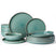 Famiware Meteor 12-Piece Stoneware Dinnerware Set, Peacock Green, image 1