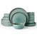 Vajilla de gres Famiware Meteor de 18 piezas, Verde pavo real, imagen 1
