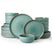 Vajilla de gres Famiware Meteor de 24 piezas, Verde pavo real, imagen 1