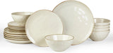 Famiware Ocean Round 18-Piece Stoneware Dinnerware Set, Service for 6 - Vanilla White - image 1