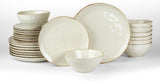 Famiware Ocean Round 24-Piece Stoneware Dinnerware Set, Service for 8 - Vanilla White - image 1