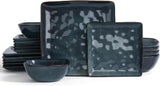 Famiware Ocean Square 18-Piece Stoneware Dinnerware Set, Service for 6 - Deep Forest - image 1