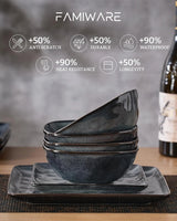 Famiware Ocean Square 18-Piece Stoneware Dinnerware Set, Service for 6 - Deep Forest - image 7