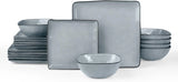 Famiware Ocean Square 18-Piece Stoneware Dinnerware Set, Service for 6 - Gray - image 1