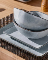 Famiware Ocean Square 18-Piece Stoneware Dinnerware Set, Service for 6 - Gray - image 4