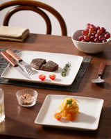 Famiware Ocean Square 18-Piece Stoneware Dinnerware Set, Service for 6 - Matte White - image 5