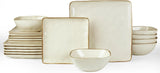 Famiware Ocean Square 18-Piece Stoneware Dinnerware Set, Service for 6 - Vanilla White - image 1