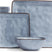 Famiware Ocean Square 24-Piece Stoneware Dinnerware Set, Service for 8 - Blue - image 1